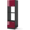Vicco Mobile cucina microonde R-Line, Rosso lucido, 60 cm, per la libera combinazione all'interno di sistemi cucina modulari