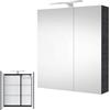 Planetmöbel mobile specchio bagno con illuminazione LED 60 cm | (antracite)