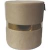 Generico Pouf in velluto Sgabello da Salotto Comfort Design Moderno,Diametro 37cm altezza 42 cm (panna)