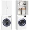 Home Collective Armadio per lavatrice Armadio da bagno Armadio alto Scaffale per lavatrice - spazio contenitivo salvaspazio e contenitore per bagno, cantina e ripostiglio | 65x30x187 (LxPxA) cm | Bianco