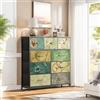 BLSYHDH Cassettiera per camera da letto, armadio portaoggetti telaio in acciaio da toeletta bohemien, mobile con ripiano per armadio, soggiorno, camera dei bambini, ingresso (vintage, 9 cassetti)