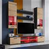 Komodee Set TV Varallo A2 Nero/Wotan 200x195x45 cm