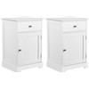 Yaheetech Set 2 Comodini Camera da Letto Comodino con Cassetto Bianco Armadietto con Anta Moderno Mobiletto da Salotto Mobile da Soggiorno 40 x 35 x 60 cm