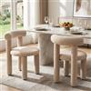 Ya-Home Set di 2 Sedie da Pranzo Sedia da Cucina Moderne Sedie Sala da Pranzo con Gambe in Metallo Sedia da Salotto in Pelliccia per Soggiorno/Ristorante, Cachi