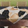 PETTI Artigiani Italiani - Accessori Tessili da Cucina, Centrotavola Moderno 90x90 cm in Microfibra, Tovaglia Centro Tavola Elegante in Stampa Digitale Cerchio Nero Oro