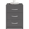 AVANTI TRENDSTORE - Pepe - Comodino in legno laminato con 3 cassetti. Disponibile in diversi colori. Dimensioni LAP: 38,5x54,2x28,2 cm (grafite)
