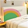 Chickwin Copertura per Testiera Letto, Stile Colorato Copri/Fodera Testata Elastica Letto Antipolvere Universale Morbido, Singolo Matrimoniale una Piazza e Mezza (Arcobaleno,150cm)