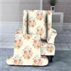 Chickwin Copripoltrona con Orecchie, Copripoltrona 1 Posto Lavabile, Stile Moderno 2 Pezzi Copri Poltrona con Braccioli, Copri Poltrona Antiscivolo (Fiore Rosa)