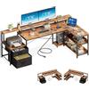ODK Scrivania Gaming Angolare 2 USB 1 Presa Reversibile 189,3x100cm