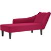 vidaXL Sdraio con Bracciolo Destro in Velluto Rosso Vino, divano chaise longue, poltrona, divano soggiorno, salotto, divano lounge, sedia accento