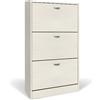 eacommerce Scarpiera in Legno Mobiletto Scaffale Organizer Scarpe Doppio Scomparto Slim (3 Ante - 63x24x115H cm, Bianco Nordico)
