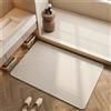 Hixingo Tappeto da Bagno in Diatomite, Tappeto Bagno Cucina Antiscivolo, Tappetino Super Assorbente e Asciugatura Rapida, Tappetino per Doccia e Ingresso (60x90cm,Colore Crema 6)