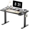 WALKINGDESK Scrivania Regolabile in Altezza, 100 x 60 cm Tavolo Elettrica con 2 Ganci, Standing Desk con Memoria per 4 Altezze, Scrivanie in Piedi in Casa con Piano Assemblato, Nero