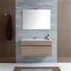 Kiamami Valentina - Mobile Bagno Sospeso 100 Cm In Legno Quercia Naturale | Sole