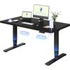 FLEXISPOT Scrivania Regolabile in Altezza con Doppio Motore e Porta USB, Piano Monoblocco da 25 mm, Gambe a 3 Sezioni, Portata 120 kg, 4 Memorie, Rilevamento Ostacoli, 140×80 cm