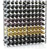 COSTWAY Cantina Portabottiglie in Metallo, Scaffale Espositivo per Vino Stabile Senza Oscillazioni, Porta Vino a 10 Ripiani per 100 Bottiglie, per Bar, Cantina e Sala da Pranzo, 98 x 25,5 x 100 cm