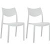 Marvin Sedia In Polipropilene Manu, Arredo di Design, Sedia per Esterno e Interno, Impilabile, Sedie Moderne Resistenti, Sedia per Giardino Cucina Terrazzo Patio (2, Bianco)