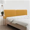DHOME Testiera Imbottita Liscia Arrotondata in Similpelle con Gambe per Parete Acustica Testate Letto Fonoassorbenti Camera da Letto (Senape, 180cm Dual)