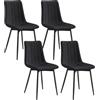 Klihome Set di 4 Sedie Sala da Pranzo, Sedie da Cucina senza Braccioli