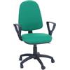 SEDIAOFFICE - Sedia Direzionale Ufficio a Contatto Permanente, Sedia da Ufficio Ergonomica Ideale per Chi Passa Tante Ore Seduto, Made in Italy (Ruote Base, Verde Tessuto)