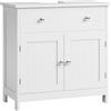 KIMENICH Mobile sottolavabo, lavabo con mobiletto, mobile da bagno a 2 ante, 60 x 30 x 60 cm, bianco, DJ503177