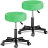 Casaria® 2x Sgabello con Ruote Regolabile 46-60 cm in Similpelle Seduta Imbottita Sedia Girevole Sgabelli con Rotelle Sgabello Sgabello Trucco