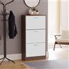 Vida Designs Scarpiera a 3 cassetti, armadio, scarpiera, organizer per mobili da ingresso in legno, noce e bianco