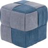 Marvin Pouf In Velluto Intrecciato a Coste Poggiapiedi Cube Sgabello per Casa Soggiorno Camera da Letto Salotto Divano Tavolino Quadrato Cubo Poltrona (Avio/Polvere)