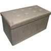 Russo Tessuti Pouf Panca Contenitore Scatola Pieghevole Effetto Vellutato Velluto Velvet-Tortora