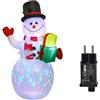ISTOVO Pupazzi di Neve Gonfiabili Natalizi con Luci A LED, Decorazioni Natalizie per Cancelli da Giardino, Decorazioni per Feste, Spina UE