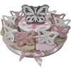 Sindy Bomboniere Torta bomboniere Farfalle in Ceramica con Orologio Centrale Confetti Inclusi (12 fette)