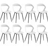 JZGORC Set di 8 Sedie da Pranzo Moderno, Sedie da Cucina, con Gambe in Metallo Sedia e Grande Design Dello Schienale Cavo, Adatto Per Soggiorno e Sala da Pranzo - Bianco + Nero