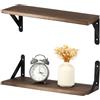 NIHUIFDPY 2 mensole galleggianti da parete, in legno, 40 x 15 cm, mensole da appendere alla parete per camera da letto, bagno, soggiorno, cucina, ufficio, lavanderia (marrone)