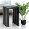 DanDiBo Sgabello a doghe in metallo, nero, rettangolare, base 45 cm, massiccio, moderno, con doghe (altezza 45 cm/M)