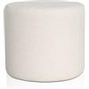 Deshome Pouf poggiapiedi tondo Ø 50 cm stoffa Idrorepellente: Pouf design moderno per divano soggiorno camera da letto, Puff poggiapiedi, Pouffe salotto Venere (Bianco)