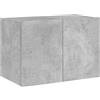 vidaXL Mobile TV a Parete con Luci LED Grigio Cemento 60x35x41 cm
