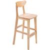 FanXus Sedia in legno massello Sgabelli da bar moderni Mobili per la casa Cucina Sgabello da ristorante con schienale e cuscino in legno, colore legno (dimensioni: 63 cm) (trasparente 63 cm) Made in China