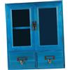 GRIRIW Vetrinetta da Muro in Legno Aspetto Vintage Doppia Porta, Mobiletto Robusto e Salvaspazio per Camera, Grande Capacità di Storage e Design Raffinato