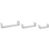 DAMDAM GO Set di 3 mensole da parete sospese, ripiani decorativi a U in legno, mensole moderne per soggiorno, camera da letto, bagno e cucina, mensole minimaliste con supporto invisibile (a forma di U, bianco)