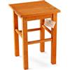 KADAX Sgabello Basso in Legno di Pino Naturale con Design Rustico e Seduta Quadrata, Sedia Piccola da Cucina, Bar o Sala da Pranzo (Quadrato, Marrone)