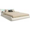 MB Muebles Bonitos, Letto Contenitore Abbattibile Parisina, Legno e Ecoleather, LED RGB, Bianco, Per Materasso 180x200cm