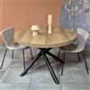 icreo Tavolo rotondo allungabile SELENE 120 rovere artwood con allunga da cm 45 basamento metallo nero