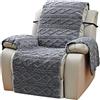 FANSU Copripoltrona Relax Reclinabile Elettrica Universale, Jacquard Peluche 1 Posto Copripoltrona Reclinabile Coprisedile con Fascia Elastica, Fodere per Poltrona (Grigio,1 Posto)