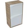 Yellowshop - Mobile colonna in legno a 2 vani per raccolta differenziata rifiuti L40xP25xH68 cm Dividuo colori disponibili bianco, rovere well, olmo perla e frassino moire (Rovere Well)