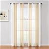 Odot Tende per Finestre Semi Trasparenti, Stile Strisce Tende Voile per Interni Tende Camera da Letto Moderna 1 Pezzo Tenda Filtranti con Occhielli Tenda per Soggiorno (Beige,200x250cm)