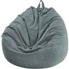 BUAOGDVG Poltrona Sacco Bambini 70 x 80 cm (Senza Ripieno), Velluto a Coste Pouf Sacco, Blu Cielo Bean Bag Chair per Soggiorno/Camera/Gaming, perfetta per Adulti e Adolescenti(Grigio Scuro,100x120cm)