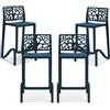 REDÒKASA Sgabello in polipropilene TETI con poggiapiedi H75, MADE IN ITALY, idrorepellente, resistenza ai raggi UV, design moderno, ideale per sala da pranzo, cucina, bar, ristoranti o giardino (4, Petrolio)