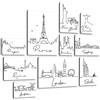 Giallobus - Set 10 Quadri Multi Pannello - Città - City Line 1 - Legno MDF - | 2 x 42x29,7cm | 4 x 29,7x21cm | 4 x 21x14,85cm | - Pronti da Appendere - Quadri Moderni per la casa