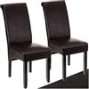tectake® Set 2 Sedie Sala da Pranzo Ergonomiche, Sedie Moderne Sala da Pranzo con Gambe in Legno Massiccio, Sedie Comode per Ideali per Soggiorno e Cucina, Design Elegante - Marrone