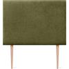 DHOME Testiera Imbottita Liscia in Tessuto Aqualine con Gambe Altezza 70 CM Spessore 4 cm e 8 cm per Parete Acustica Fonoassorbenti Testata Letto Camera (Verde, 100cm, Spessore 4cm)
